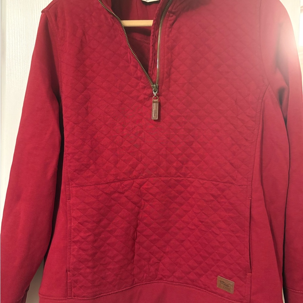 L.L. Bean Maroon Quilted Pullover